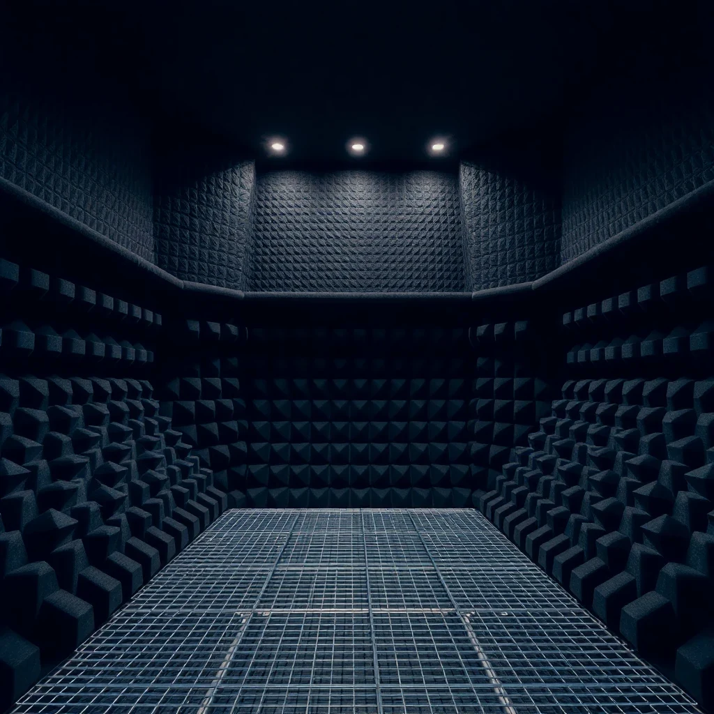 Fully anechoic chamber reference for acoustic testing comparison