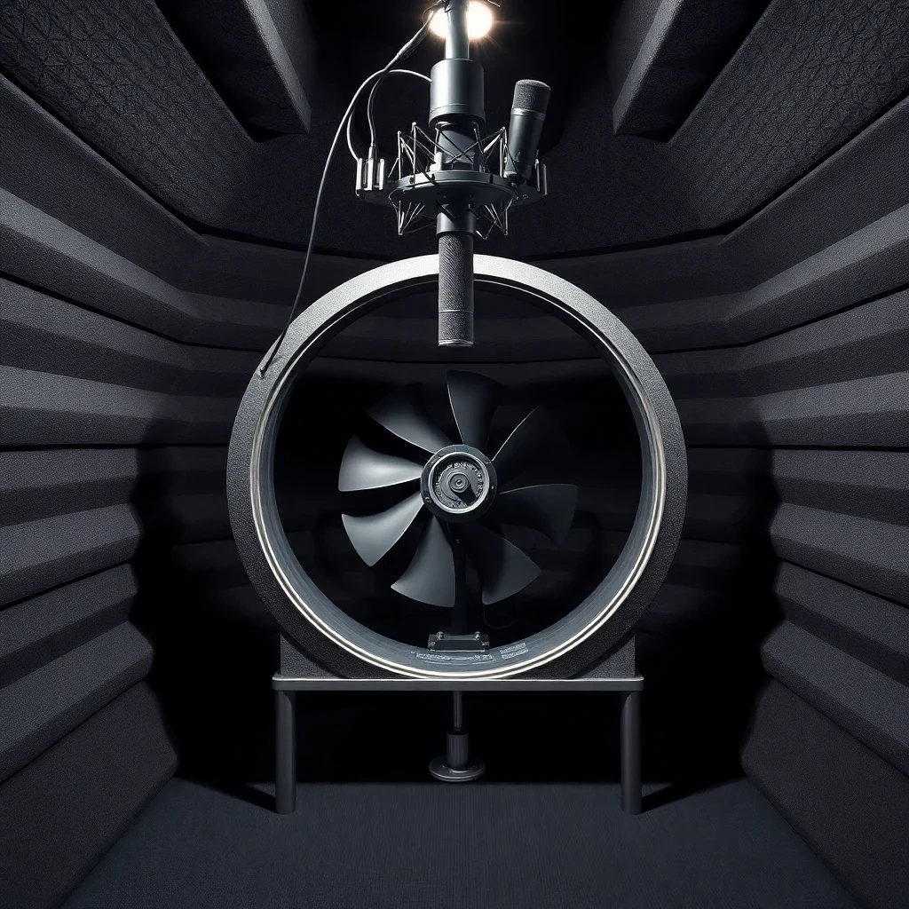 Hemi-anechoic chamber interior for acoustic testing