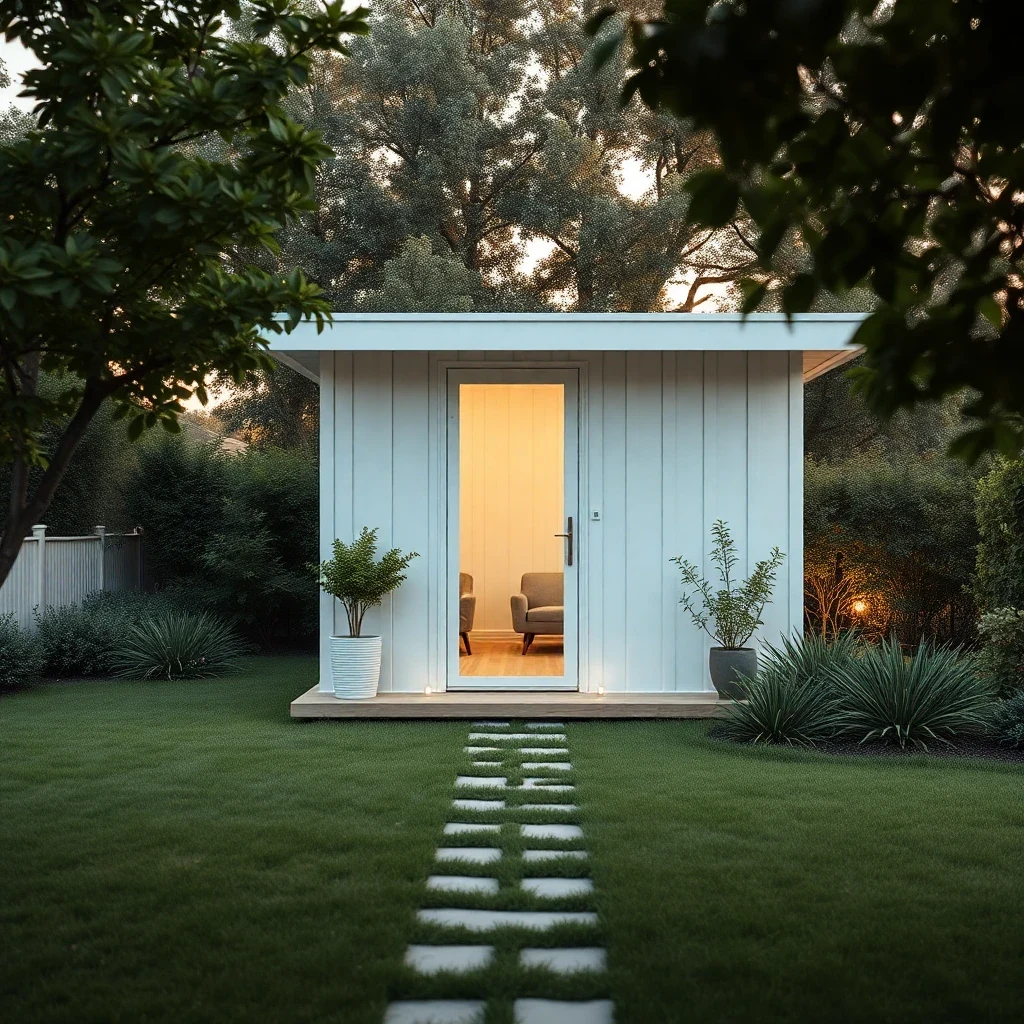 Backyard Office Pod – in-use scene