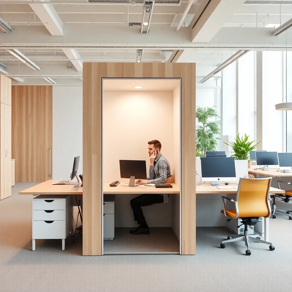 Office Privacy Booth – in-use scene