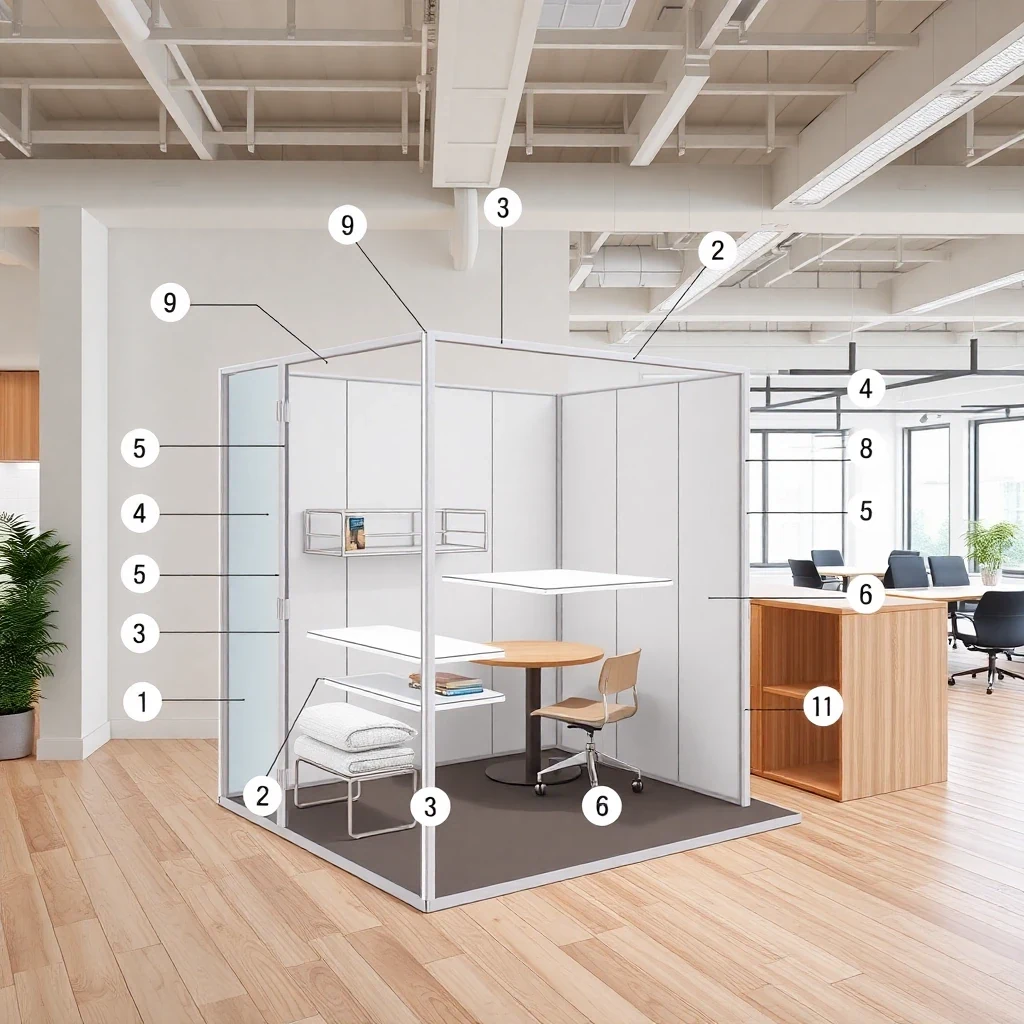 Portable Soundproof Booth – technical cross-section