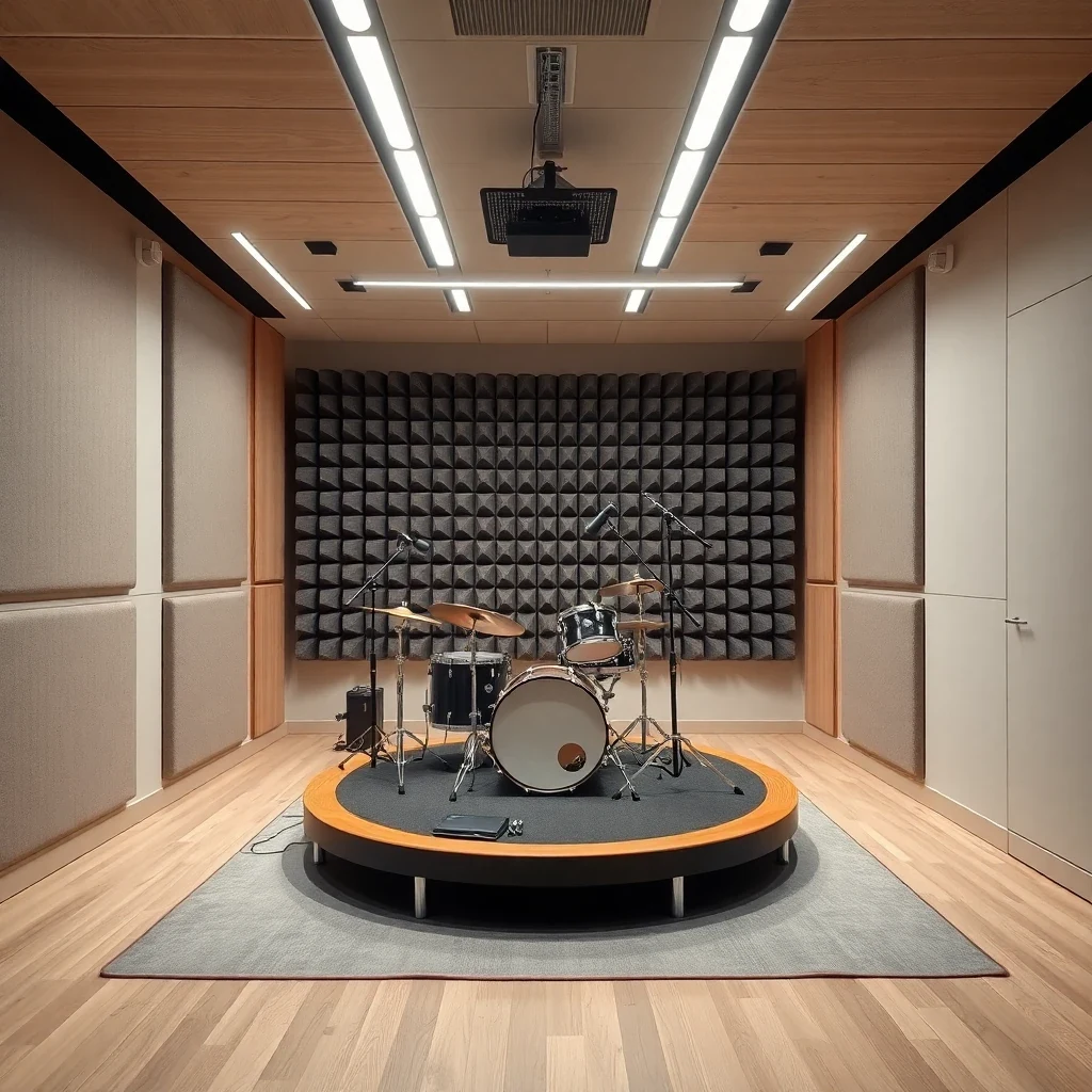 Soundproof Drum Booth – interior view