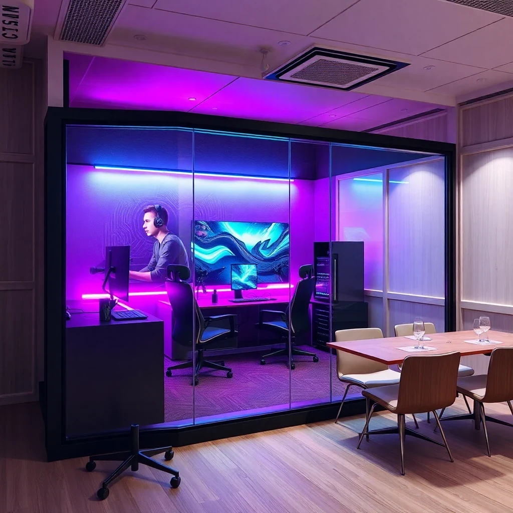 Soundproof Gaming Booth – in-use scene