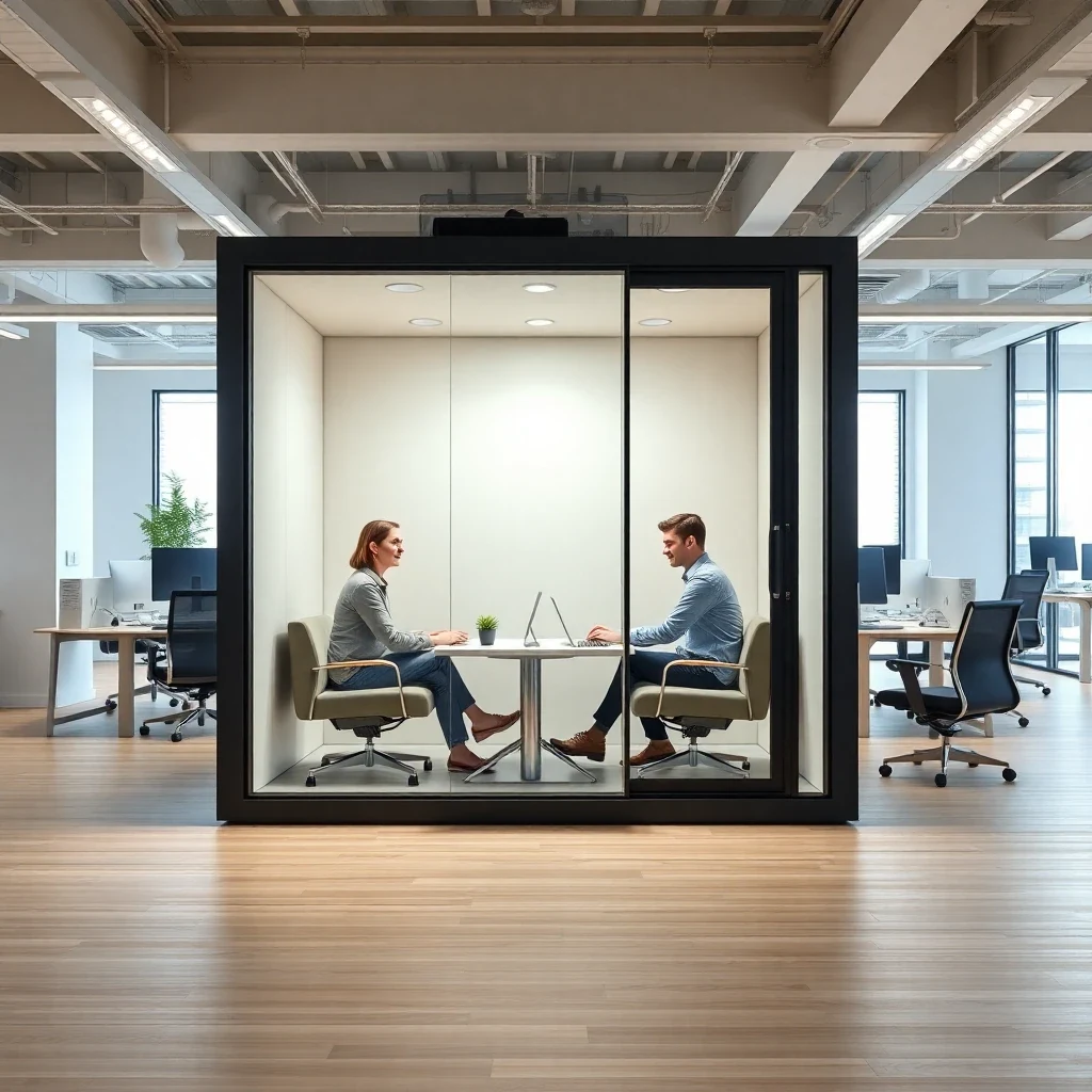 Soundproof Meeting Booth – in-use scene
