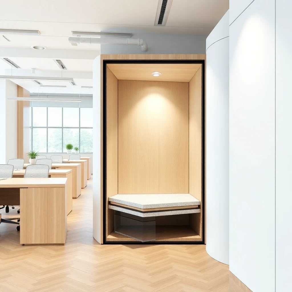 Soundproof Office Booth – technical cross-section