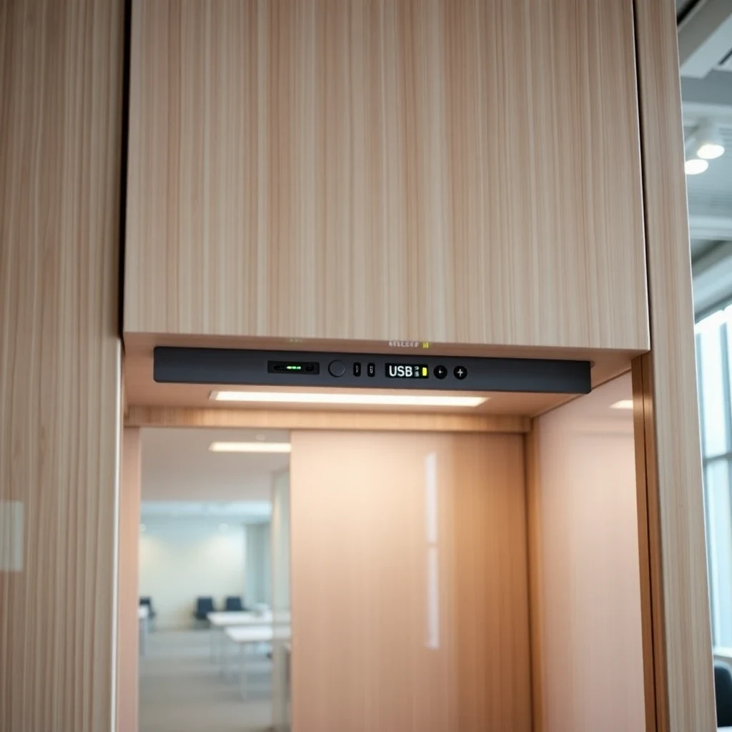 Soundproof Telephone Booth – close-up detail