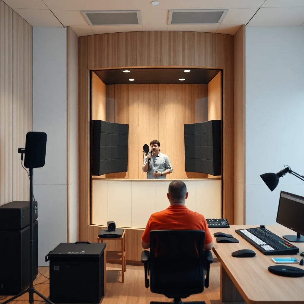 Soundproof Vocal Booth – in-use scene