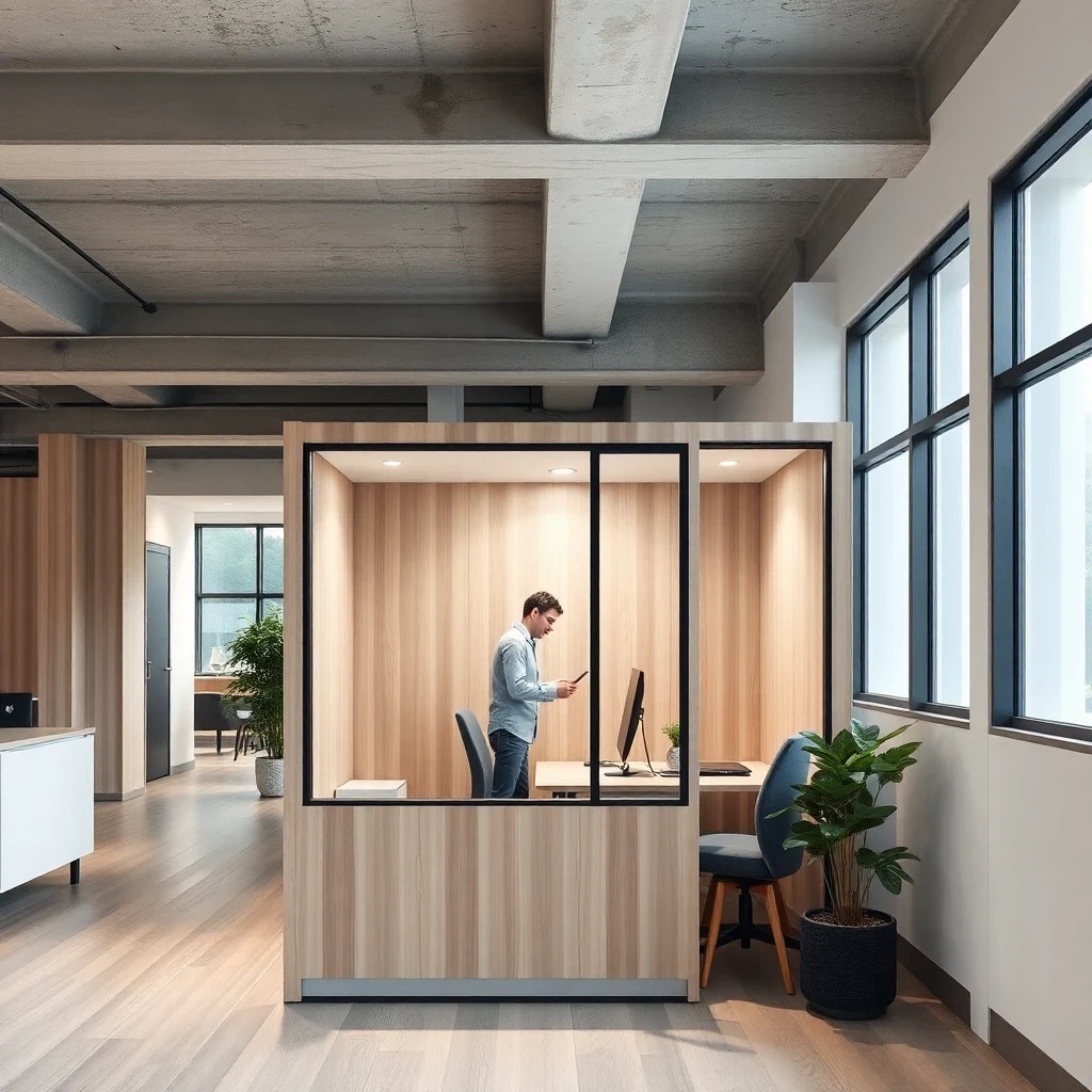Soundproof Work Pod – in-use scene